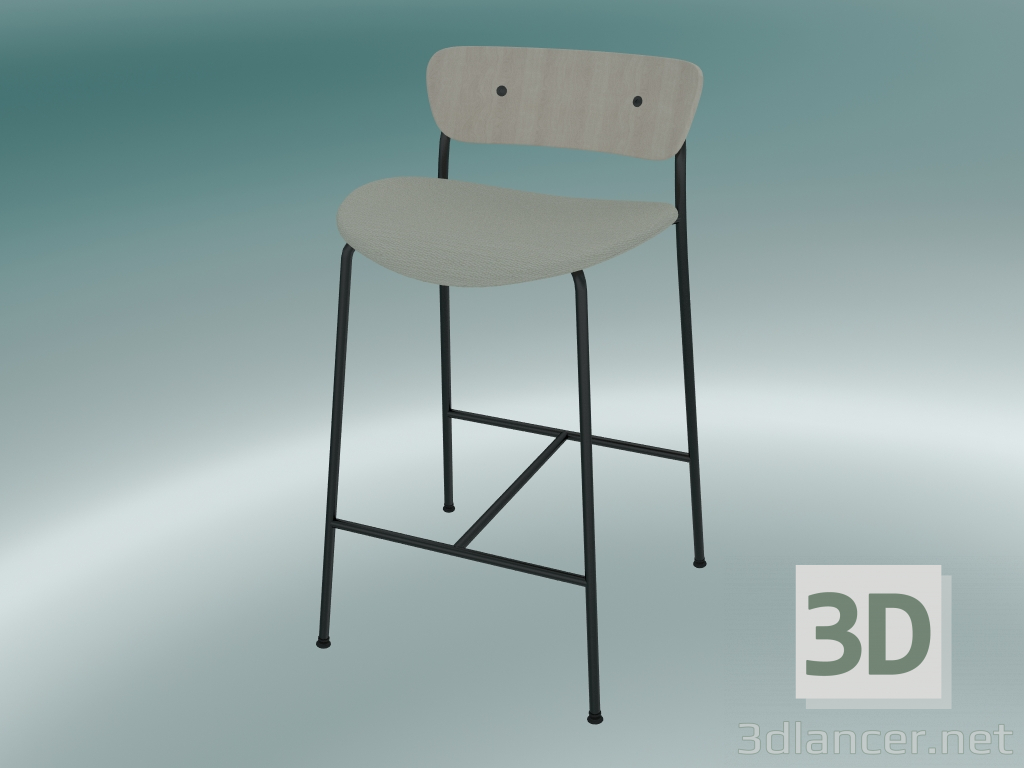 modèle 3D Tabouret de bar Pavilion (AV8, H 85cm, 48х50cm, Chêne laqué, Balder 612) - preview