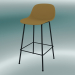 Modelo 3d Cadeira alta com encosto e base em tubos de fibra (H 65 cm, ocre, preto) - preview