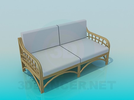 modèle 3D Sofa en osier - preview