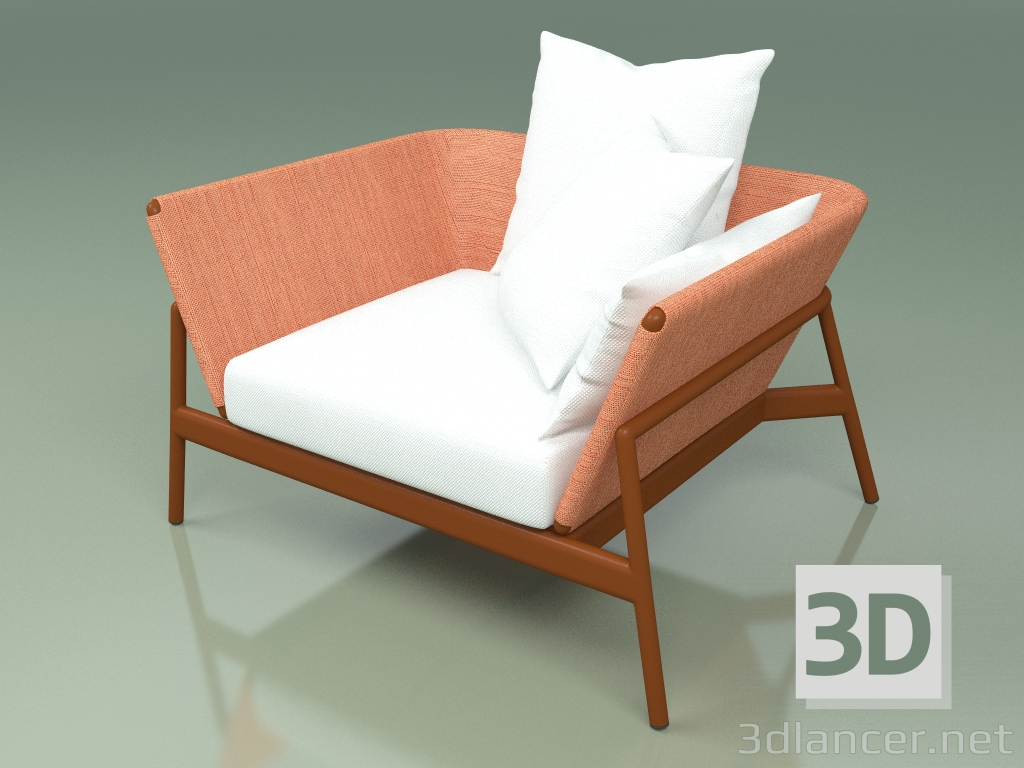 3D Modell Sofa 001 (Metallrost, Batyline Orange) - Vorschau