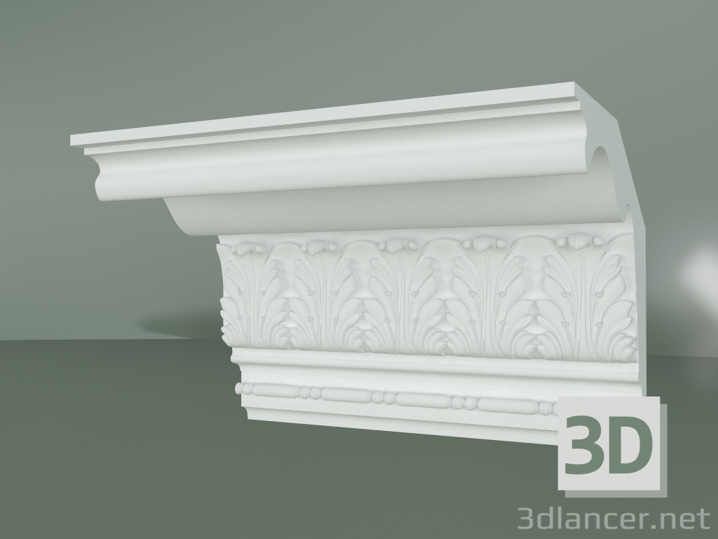 modèle 3D Corniche en plâtre avec ornement KV079 - preview