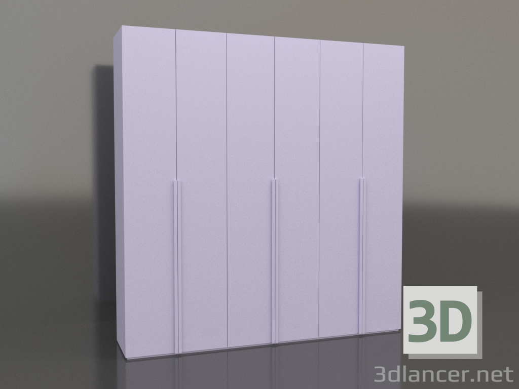 3d model Wardrobe MW 02 paint (2700x600x2800, lilac) - preview