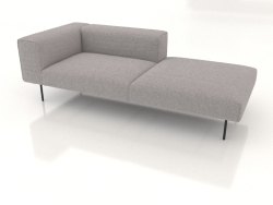 3-seater sofa module with a half back and an armrest on the left