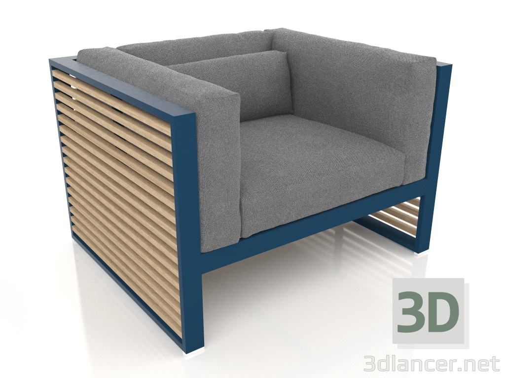 modello 3D Poltrona lounge (Grigio blu) - anteprima