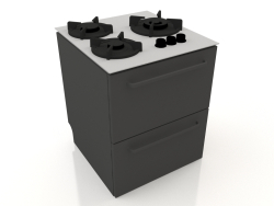 Gas stove 60 cm (black)