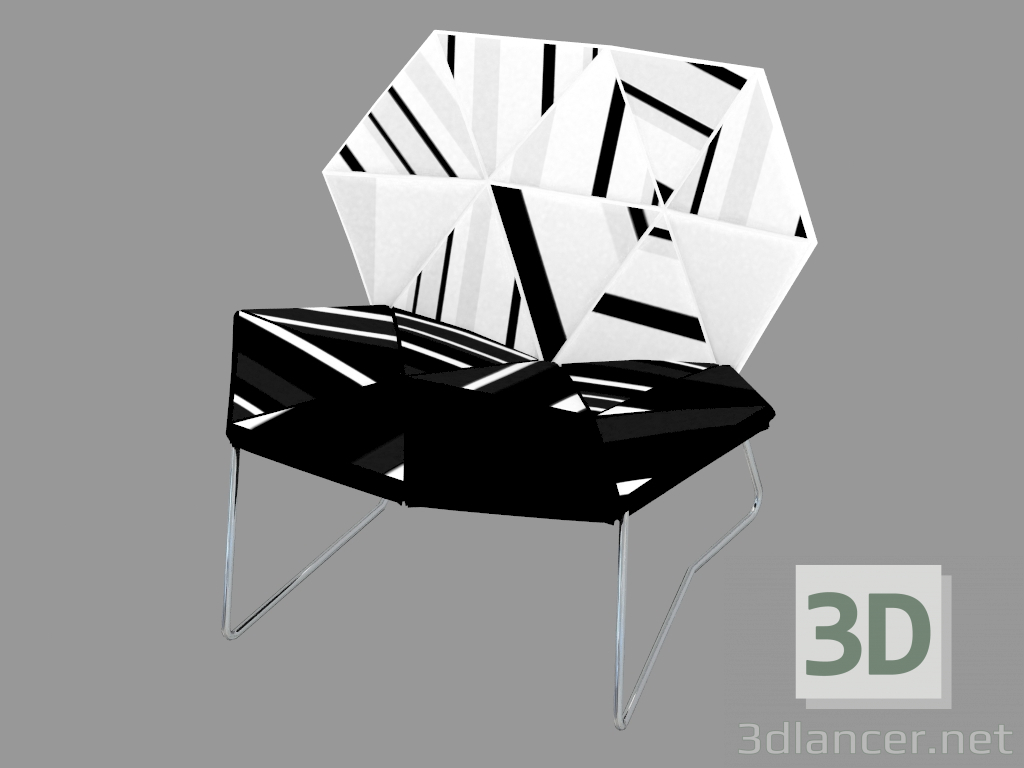 3d модель Кресло с тканевой обивкой – превью