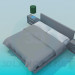 3d model cama de matrimonio con armarios - vista previa