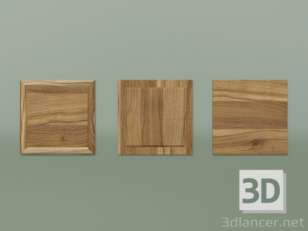 3d model Wooden panel 400X400 - preview