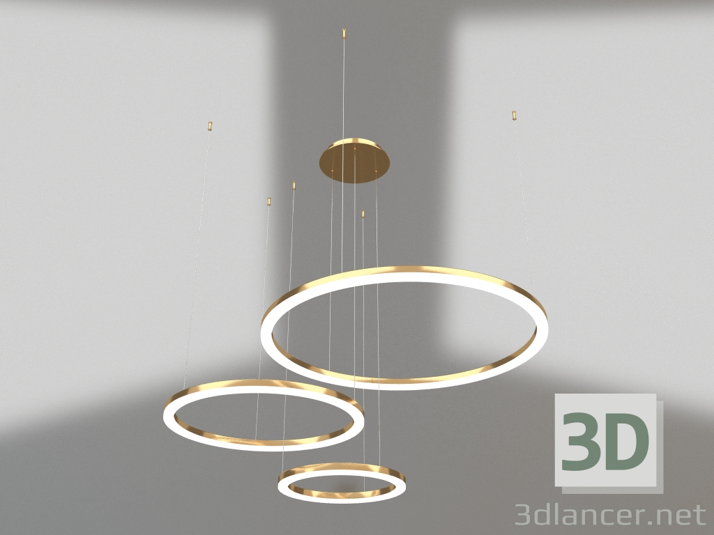 3d model Rowena dimmable pendant gold d40+60+80 (08253,33PA) - preview