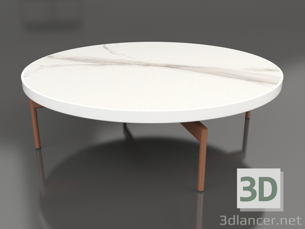 modello 3D Tavolino rotondo Ø120 (Bianco, DEKTON Aura) - anteprima
