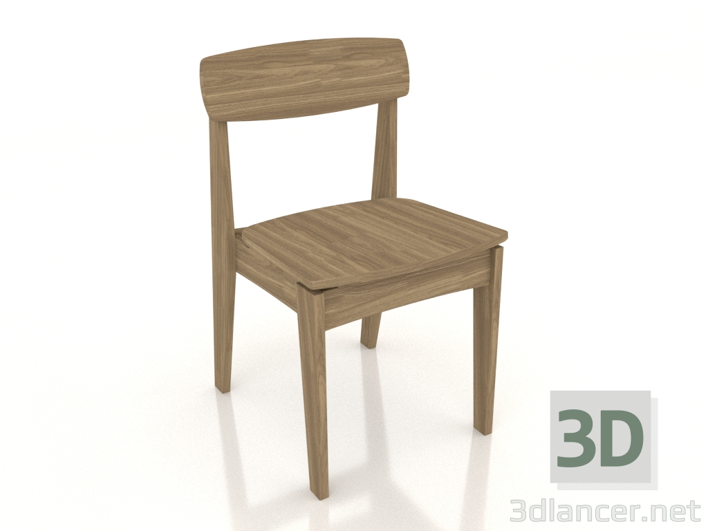 modello 3D Sedia da pranzo normanna (rovere) - anteprima