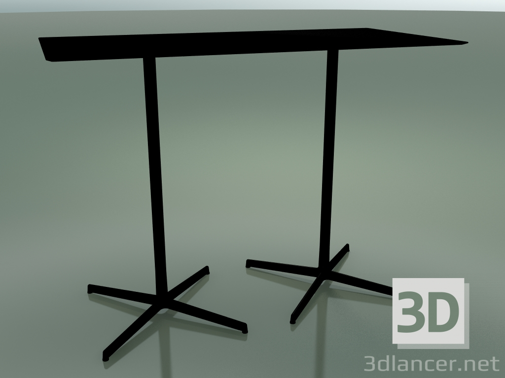 3d model Rectangular table with a double base 5557 (H 103.5 - 69x139 cm, Black, V39) - preview