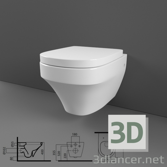 modèle 3D toilettes - preview