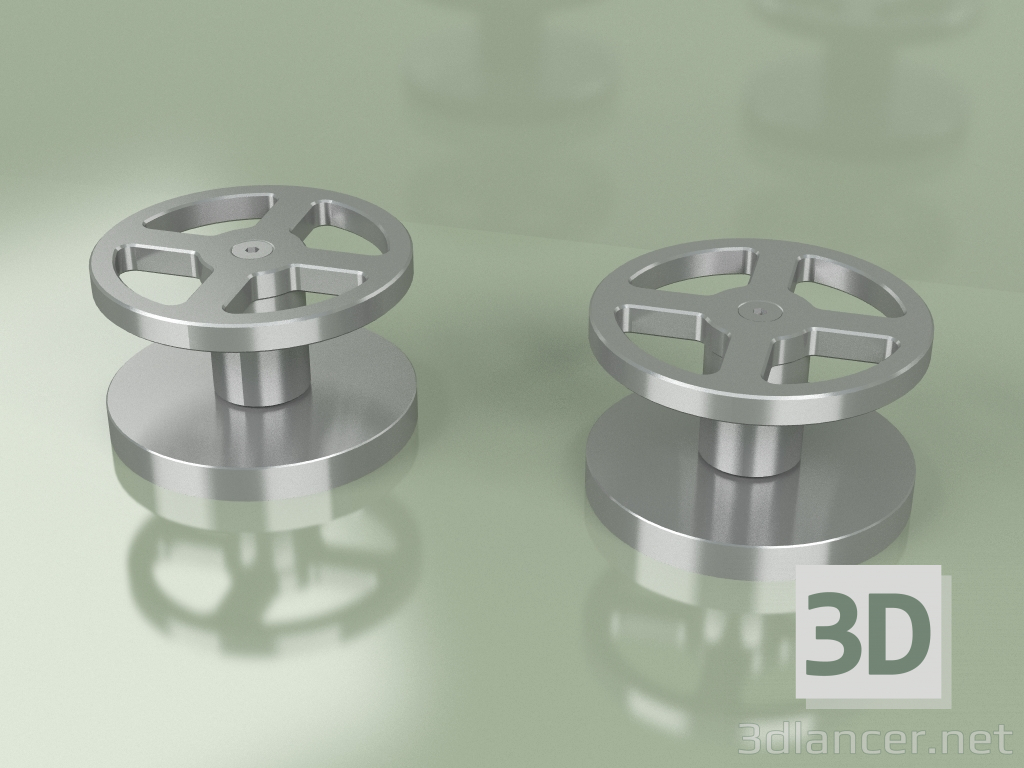 3d model Set of 2 mixing shut-off valves (20 51 V, AS) - preview