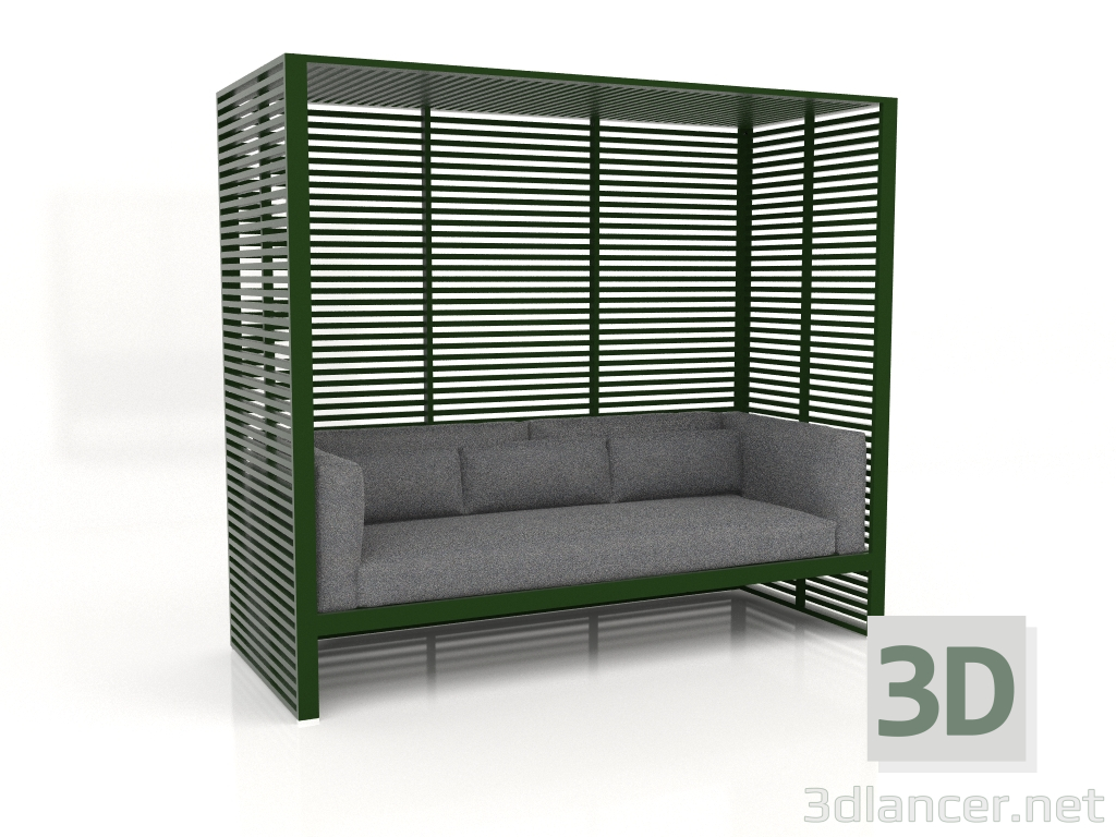 3D modeli Alüminyum çerçeveli Al Fresco kanepe (Şişe yeşili) - önizleme