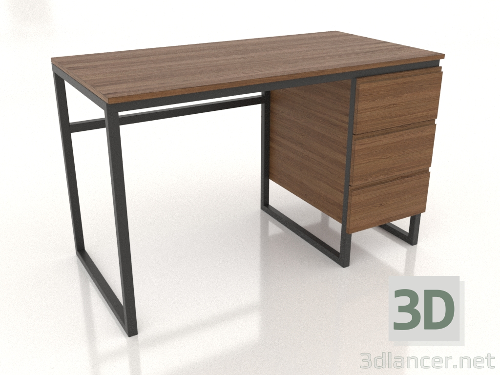 3D Modell Schreibtisch 1200x600 mm (Nussbaum hell) - Vorschau