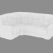 Modelo 3d Sofá de canto de couro (1C2) - preview