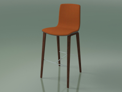 Bar stool 3998 (4 wooden legs, polypropylene, with front trim, walnut)