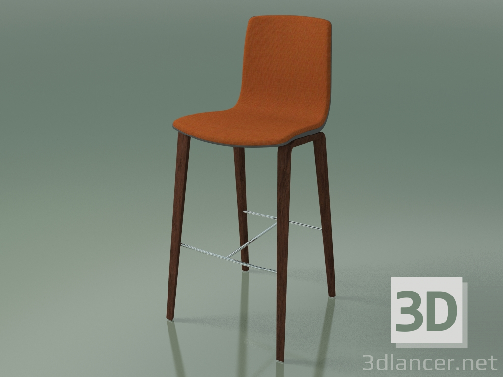 3d model Bar stool 3998 (4 wooden legs, polypropylene, with front trim, walnut) - preview