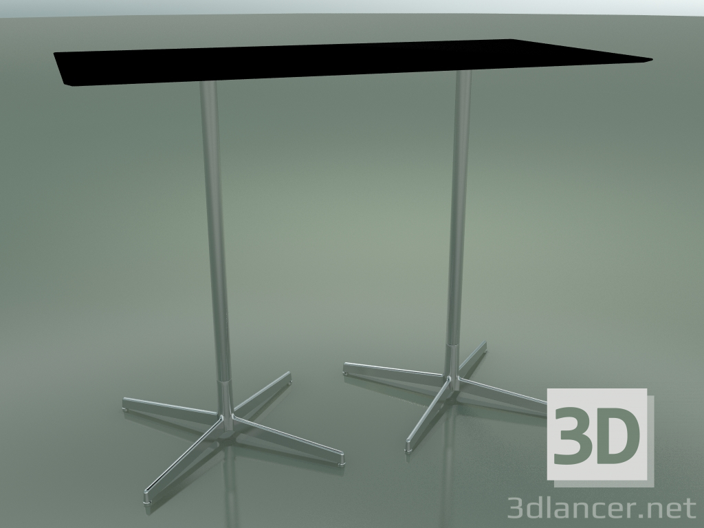 3d model Rectangular table with a double base 5557 (H 103.5 - 69x139 cm, Black, LU1) - preview