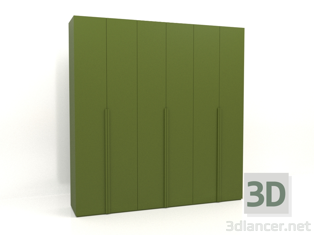 3 डी मॉडल अलमारी मेगावाट 02 पेंट (2700x600x2800, हरा) - पूर्वावलोकन