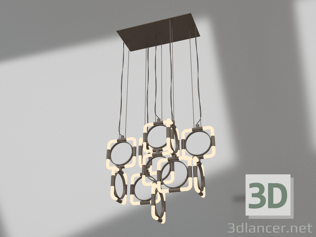 modello 3D Lampadario a catena (D682) - anteprima