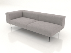 3-seater sofa module with back, armrest on the left