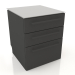 3d модель Шкаф на три ящика для столовых приборов 60 см (black) – превью