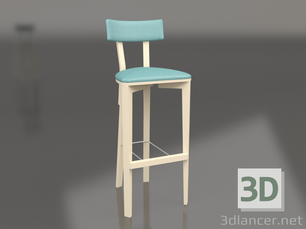 3d model Taburete de bar rectangular (opción 7) - vista previa