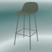 3d model Bar chair with back and base made of Fiber tubes (H 75 cm, Dusty Green) - preview
