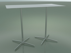 Rechteckiger Tisch mit doppelter Basis 5557 (H 103,5 - 69 x 139 cm, Weiß, LU1)
