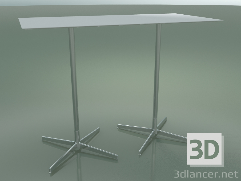 3D modeli Çift tabanlı 5557 dikdörtgen masa (H 103.5 - 69x139 cm, Beyaz, LU1) - önizleme