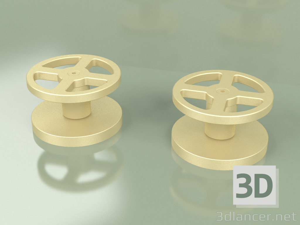 3D modeli 2 karıştırma kapatma vanası seti (20 51 V, OC) - önizleme