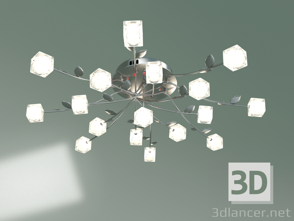 modello 3D Lampadario a soffitto Florence 80108-17 (cromo) - anteprima