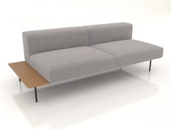 3-seater sofa module with back, shelf on the left