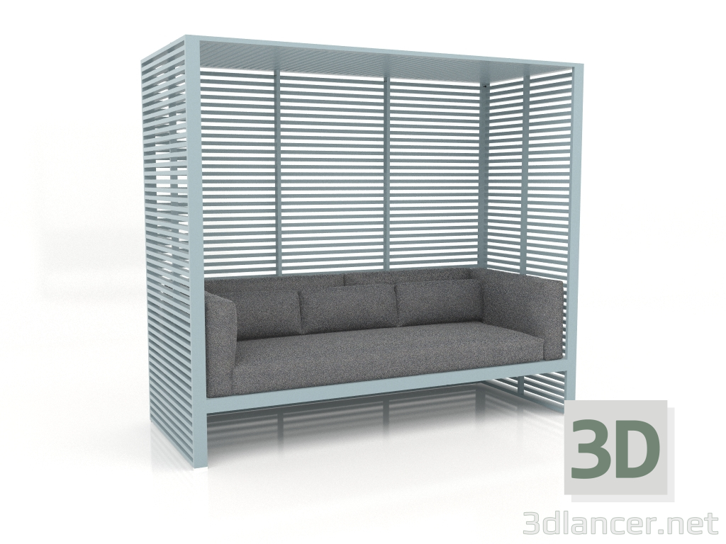 modello 3D Divano Al Fresco con struttura in alluminio (Grigio blu) - anteprima