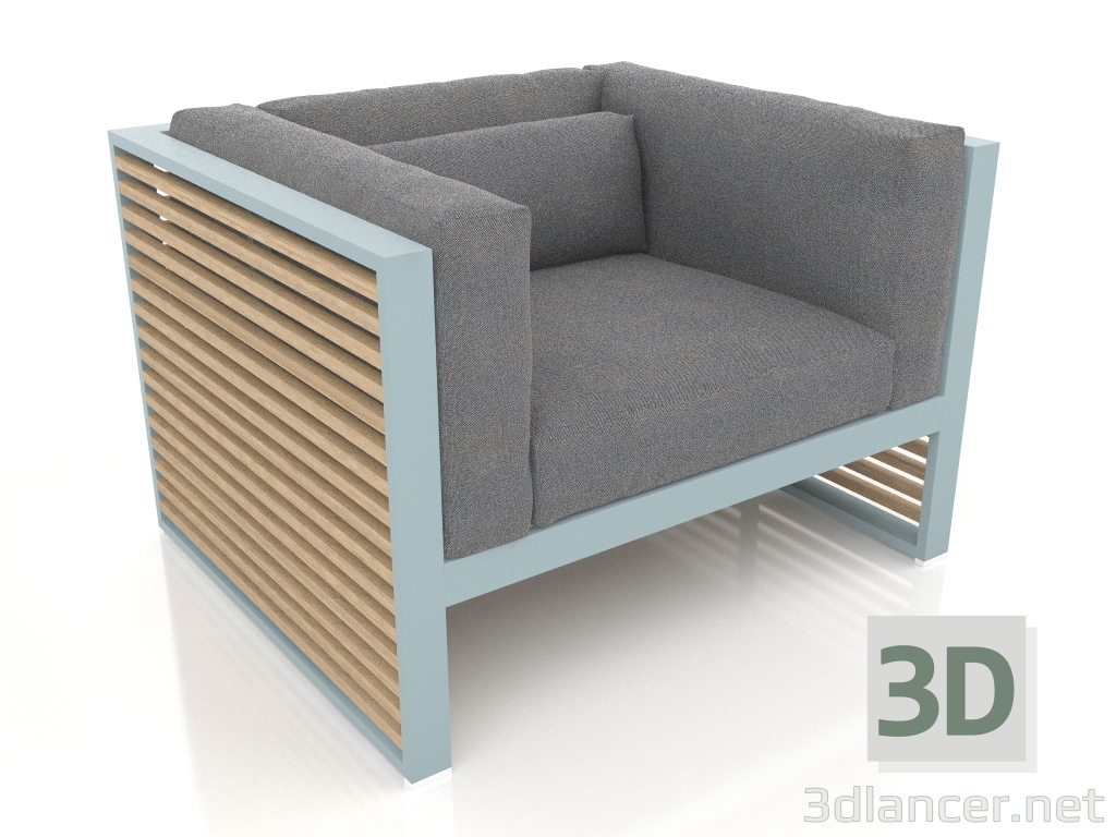 modèle 3D Chaise longue (Bleu gris) - preview