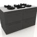 3d model Large gas stove with drawers 120 cm (black) - preview