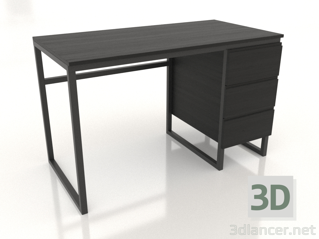 3D Modell Schreibtisch 1200x600 mm (schwarz RAL 9005) - Vorschau