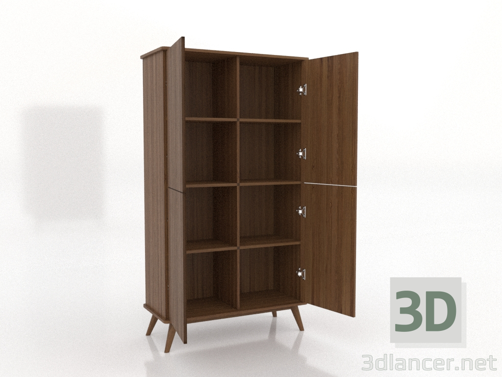 3d model Armario 5 1000x450x1800 mm (abierto, nogal claro) - vista previa 3d model Armario 5 1000x450x1800 mm (abierto, nogal claro) - vista previa