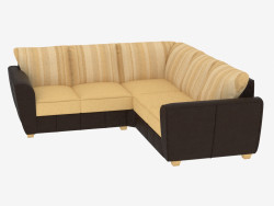 Corner sofa with combined upholstery (2C2)
