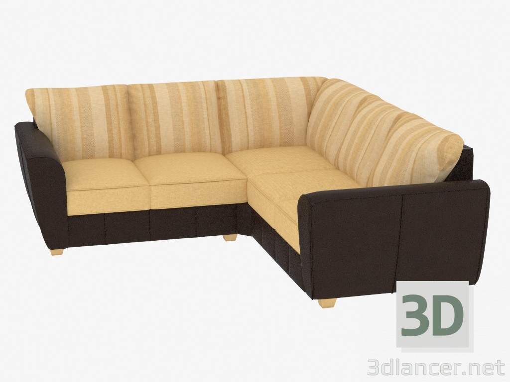 3D modeli Köşe koltuklar, kombine döşeme ile (2C2) - önizleme