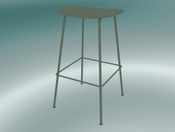 Bar stool with Fiber tube base (H 75 cm, Dusty Green)