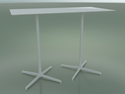 Tavolo rettangolare con doppia base 5557 (H 103,5 - 69x139 cm, Bianco, V12)