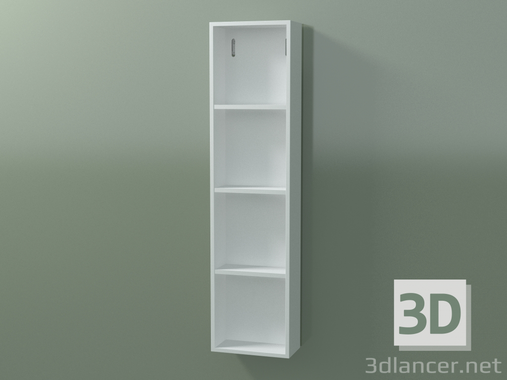 modello 3D Mobile alto da parete (8DUAEA01, Glacier White C01, L 24, P 12, H 96 cm) - anteprima