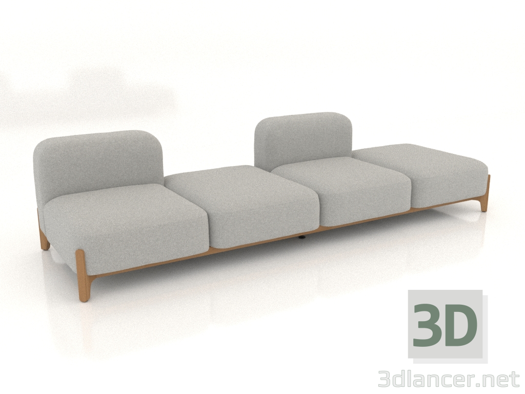 modèle 3D Canapé modulable (composition 15) - preview