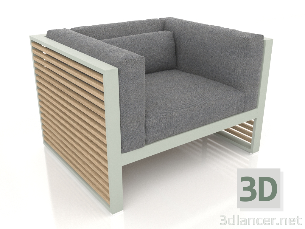 modello 3D Poltrona lounge (Grigio cemento) - anteprima