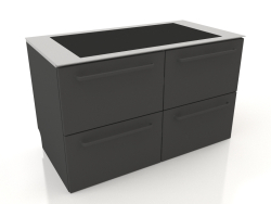 Large induction hob and drawers 120 cm (black)