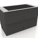 modello 3D Piano cottura a induzione grande e cassetti 120 cm (nero) - anteprima