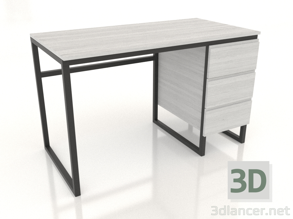 3D Modell Schreibtisch 1200x600 mm (weiß RAL 9010) - Vorschau